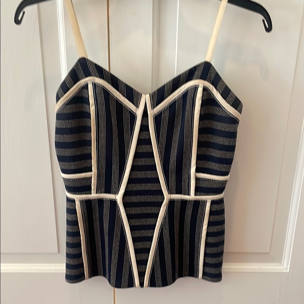 Kimora Lee Simmons Striped Navy and Cream Women's Top